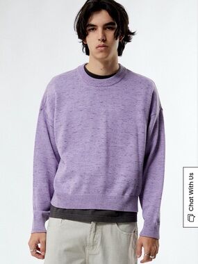 Pacsun Purple Cropped Crew Sweater